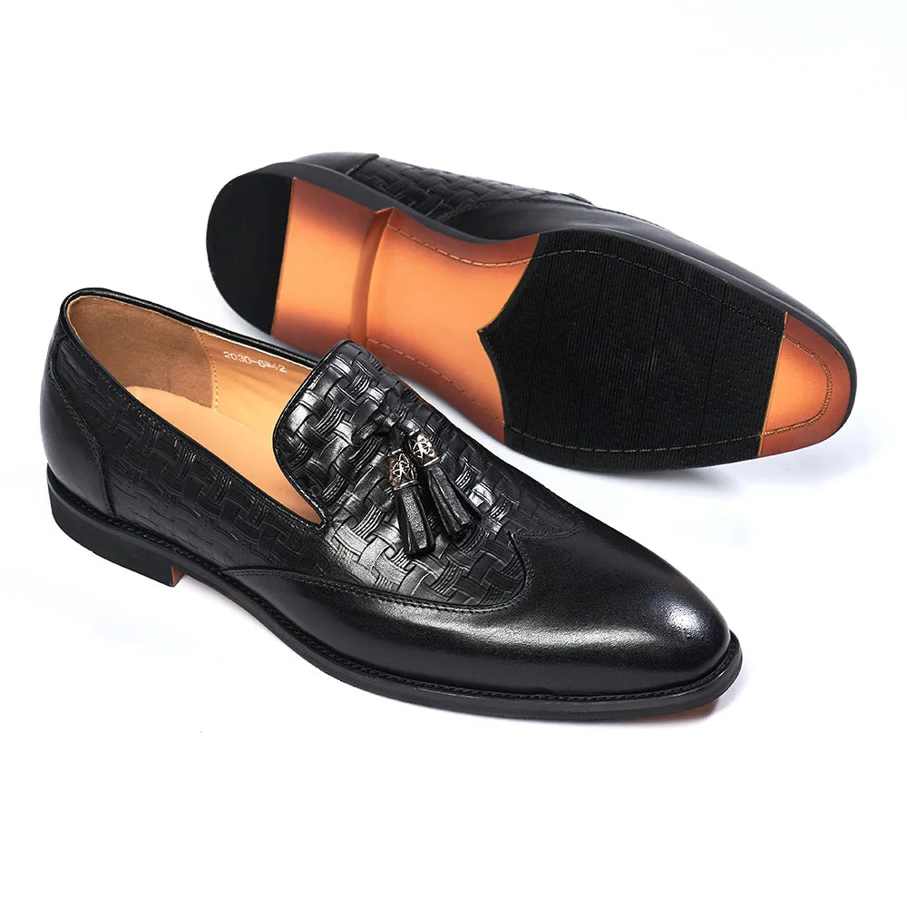 New Style Fashionable Casual Square-toe Loafers Waterproof and Height Increasing Breathable Durable Dress Shoes Business Shoes