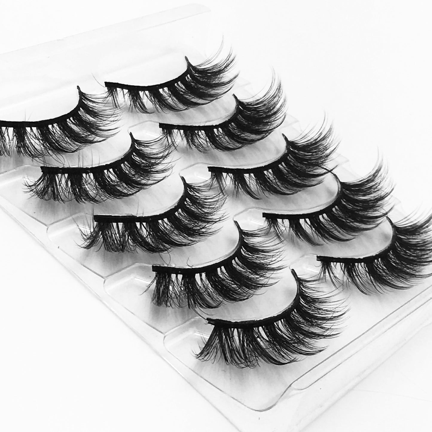 5 Pairs Faux Mink Eyelashes Fluffy Wispy Long Dramatic False Lashes Thick Volume Fake Eyelashes Natural Soft Extension Eyelash