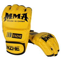 New 5 colors Fighting MMA Boxing Sports Leather Gloves Tiger Muay Thai fight box mma gloves boxing sanda boxing glove pads mma