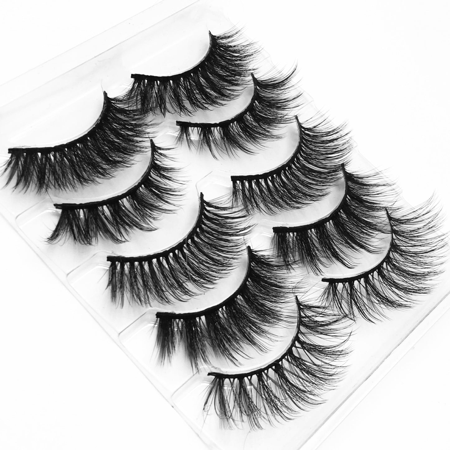 5 Pairs Faux Mink Eyelashes Fluffy Wispy Long Dramatic False Lashes Thick Volume Fake Eyelashes Natural Soft Extension Eyelash