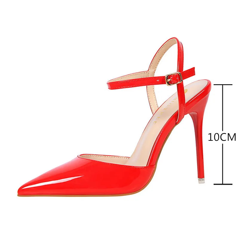 BIGTREE Shoes Fashion High Heels Shoes Patent Leather Woman Pumps Sexy Women Heels Blue Sliver Stiletto Heels Women Sandals 2023