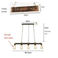 Industrial Vintage Light Wrought Iron Pipe Chandelier Bar Coffee Shop Bar Retro Loft Lighting Personality Pendant Lamp HeadLight