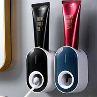 Wall Mount Automatic Toothpaste Dispenser Bathroom Accessories Set Toothpaste Squeezer Dispenser Bathroom Toothbrush Holder