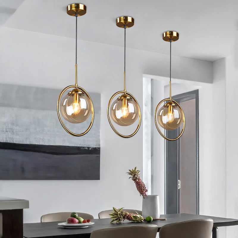 Nordic Designer Pendant Lights glass ball lamp Dining room bedroom bar Kitchen bedside Luminaire suspension lustre