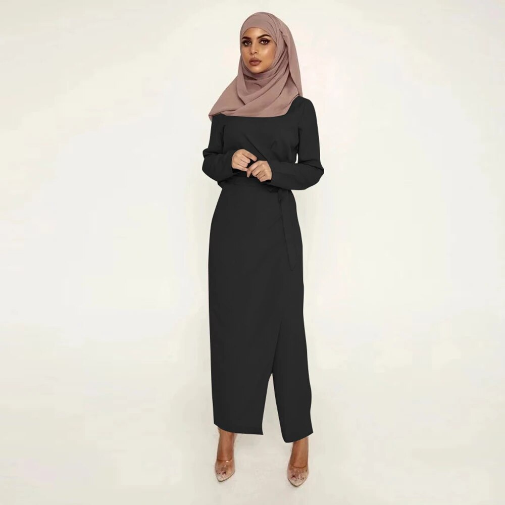 Robe Satin Abaya Dubai Muslim Fashion Jumpsuit Dress Turkey Islam Clothing African Dresses For Women Musulman De Mode Ropa Mujer