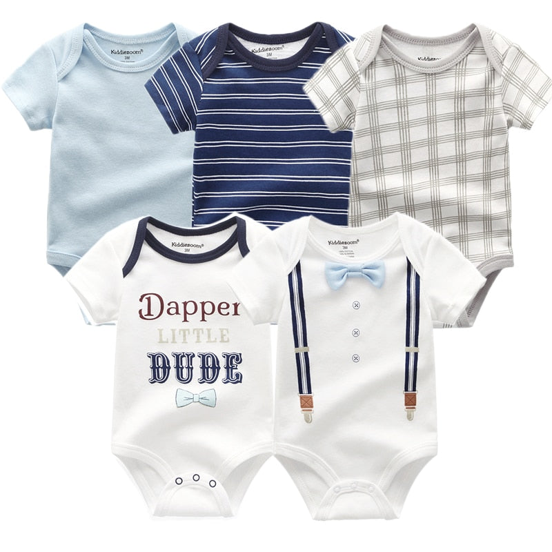 2023 Baby Rompers 5-pack infantil Jumpsuit Boy clothes Summer High quality Striped Clothing