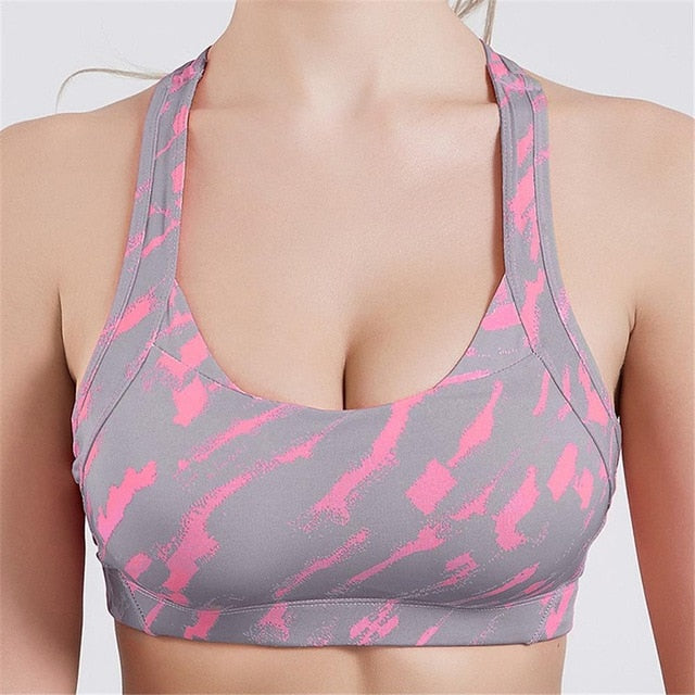 CXZD Sexy Sports Bra Top for Fitness Women Push Up Cross Straps Running Gym Femme Wear Padded Underwear Crop Tops Female