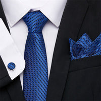 Fashion Business Silver Plaid Silk Men's Tie NeckTie 7.5cm Ties for Men Formal Luxury Wedding Quality Gravata group tie