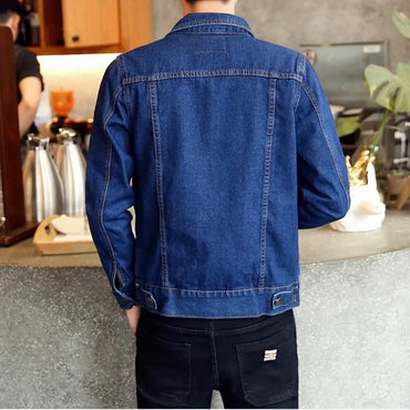 Hot 2023 Fashion Mens Denim Jackets Slim Fit Mens Jeans Jacket Cotton Outwear Coat Long Sleeve Hole Male Clothing Size M-4XL