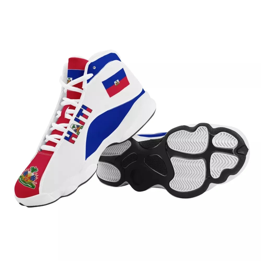 Noisydesigns Men's Basketball Sneakers Print On Demand Haiti National Flag Printed Casual High Top Men Outdoor Comfortable Shoes