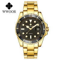 WWOOR Men Watches 2022 Luxury Full Steel Waterproof Automatic Date Watch Men Quartz Diving Sports Wristwatches Relogio Masculino