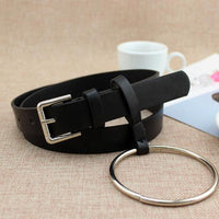 Double Ring Women Belt Fashion Waist Belt PU Leather Metal Buckle Heart Pin Belts For Ladies Leisure Dress Jeans Wild Waistband