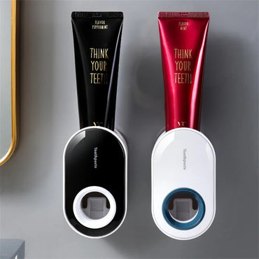 Wall Mount Automatic Toothpaste Dispenser Bathroom Accessories Set Toothpaste Squeezer Dispenser Bathroom Toothbrush Holder