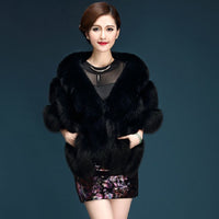 Women Faux Fox Fur Mink Cloak Luxury Winter Vests Wedding Dress Shawl Furry Cape Vest Female Waistcoat Short Sleeveles Fur Coat