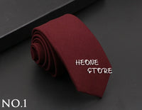 Mens Classic Cotton Ties High Quality Handmade Skinny 6CM Neck Tie Plaid Solid Color Striped Narrow Business Shirt Accessories