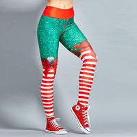 Christmas Leggings Women Sexy High Waist Skinny Leggins Fitness Legging Ladies Printed Workout Leggings Stretch Trousers Pants