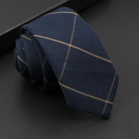 Mens Classic Cotton Ties High Quality Handmade Skinny 6CM Neck Tie Plaid Solid Color Striped Narrow Business Shirt Accessories