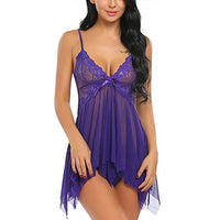 Women Sexy Nightwear See Through Plus Size S-XXXL Lace Nightgown Sleepwear Dress G-String Sexi Lingerie Robe Dropshipping