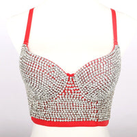 Irene Tinnie Hand-made Pearls Jewel Diamond Bralet Women&#39;s Bustier Bra Wedding Party Corset Cropped Top Vest Plus Size