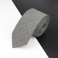 High Quality Classical Color Black Grey Skinny 100% Wool Tie Men Necktie For Business Meeting Fashion Shirt Dress Accessories