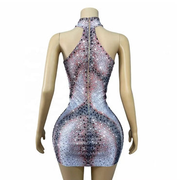 Sexy Special Shining Rhinestones Women's Adult Clothes Dance Costume Spandex/Polyester Evening Birthday Party Performance Wear