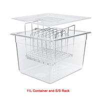 Stainless Steel Sous Vide Rack and 11L Sous Vide Cooker Containers Detachable Dividers Separator for Immersion Circulators