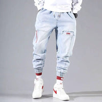 2023 New Streetwear Hip Hop Cargo Pants Men's Jeans Elastic Harun Joggers In Autumn and Spring Men ClothIng