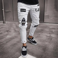 2025 Men Stylish Ripped Jeans Pants Biker Slim Straight Hip Hop Frayed Denim Trousers New Fashion Skinny Jeans Men European Size