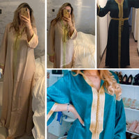 Siskakia Dubai Arabic Muslim Abaya Dress for Women Fall 2020 Champagne Moroccan Kaftan Hooded Robe Turkish Islamic Jalabiya