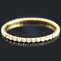 TREAZY 1-10 Rows Rhinestones Bridal Wedding Bangles Gold/Silver Color Crystal Stretch Bracelet Women Wristband Elastic Jewelry