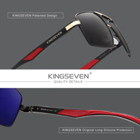 KINGSEVEN Aluminum Men's Sunglasse Polarized Lens Brand Red Design Temples Sun glasses Coating Mirror Glasses Oculos de sol 7719