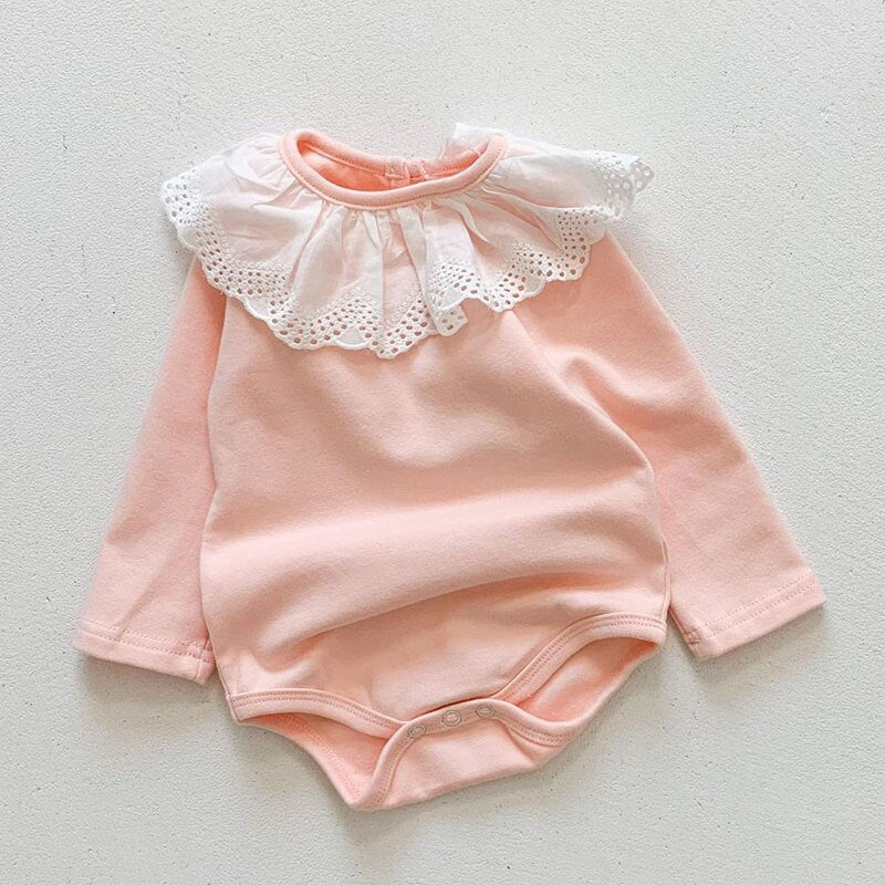 2021 New Autumn Kids Girl Long Sleeve Embroider Rompers Spring Infant Baby Girl Romper