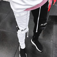 2024 Spring Autumn Winter Custom Fashion  Elasticity Top Grade Stylish Pant Skinny  Ripped Denim Men Jeans