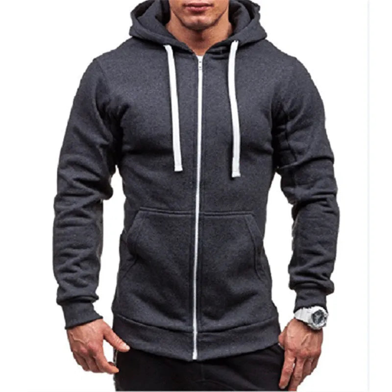 Harajuku 2020 Men Cotton Hoodies Casual Sweatshirt Half Dome Full Zip Hooded Sweatshirt Autumn Winter Hoodies Men Clothing