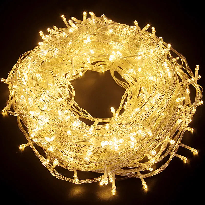 LED Garland String Lights Wedding Lighting 10m 20m 30m 50m Christmas Tree Lamp Fairy Light Outdoor Indoor Bars Party Decoration