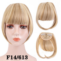 Leeons Short Synthetic Bangs Heat Resistant Hairpieces Hair Women Natural Short Fake Hair Bangs Hair Clips For Extensions Black