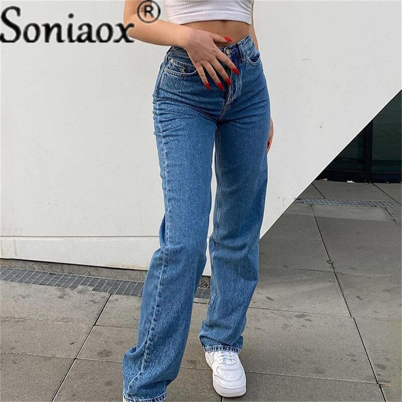 Fashion Butterfly Print Women's Denim Pants Ladies Sexy High Waist Print Wide Leg Jeans 2021 Women Streetwear Straight Leg Jeans