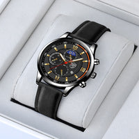 Men Sport Watch Luxury Stainless Steel Quartz Wristwatch Man Business Casual Leather Bracelet Male Luminous Clock Watches