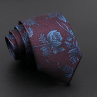 Novelty Men's Tie Floral Feather Elk Geometric Patten Red Blue Neckties Leisure Business Daily Wear Cravat Wedding Party Gift