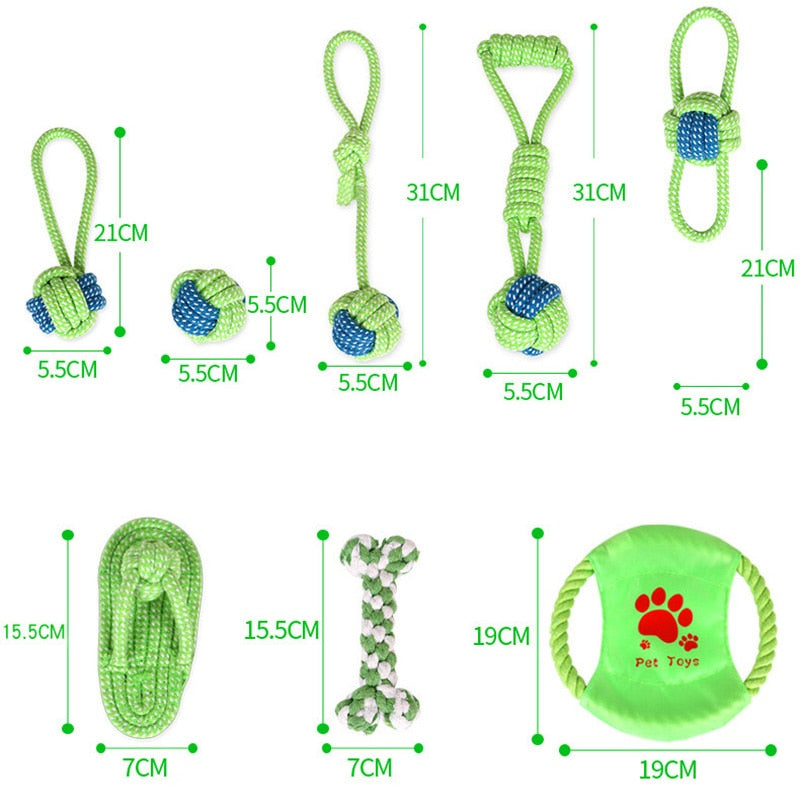 1pc Pet Dog Toy Rope Double Knot Cotton Braided Dog Rope