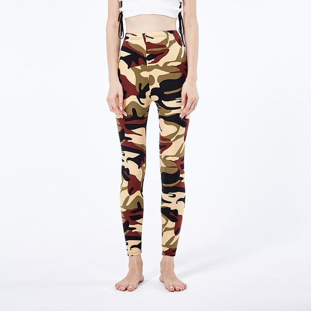 2022 Camouflage Printing Elasticity Leggings Fitness Pants Legins Casual Legging For Women