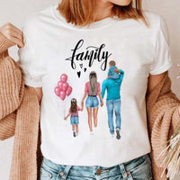 Maycaur Women Cartoon Mom Mother Boy Girl Print Mother Lady T-shirts Casual Top T Shirt Ladies Womens Graphic Female Tee T-Shirt