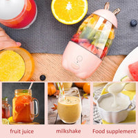 Household student multifunctional juicer cup Lovely Rabbit Portable USB Rechargeable electric Juicer Cup Fruit Blender Mixer