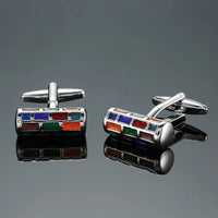 Classic French shirt Cufflinks High quality hand painted red blue black enamel button metal men's clothing accessories jewelry