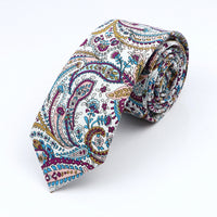 New Floral Elegant Tie For Men Women 100% Cotton Beautiful Flower Paisley Necktie Narrow Skinny Cravat Wedding Casual Corbatas