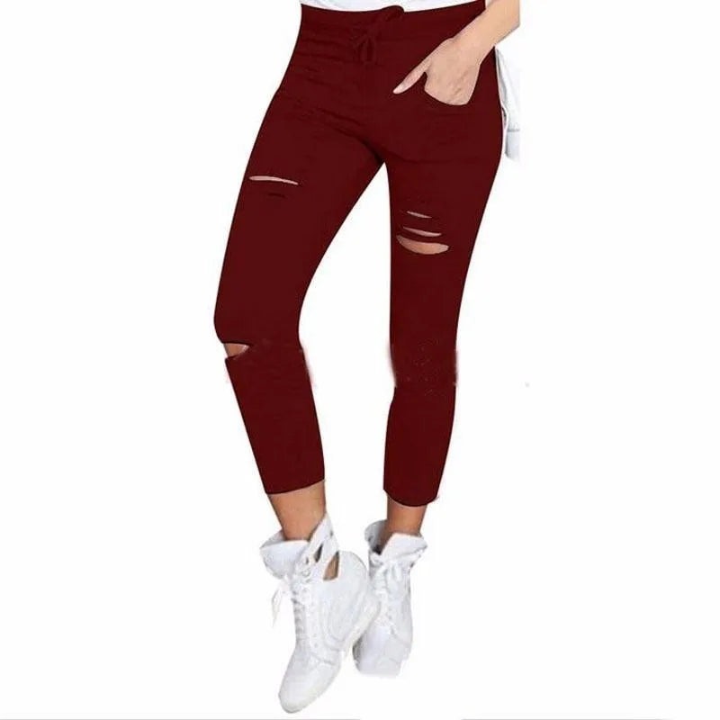 2023 New Ripped Jeans for Women Women Big Size Ripped Trousers Stretch Pencil Pants Leggings Women Jeans High Quality