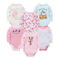 Kavkas Baby Boys Girls Bodysuit 6 PCS 3 PCS Long Sleeve 100% Cotton Baby Clothes 0-12 months Newborn body bebe Jumpsuit Clothing