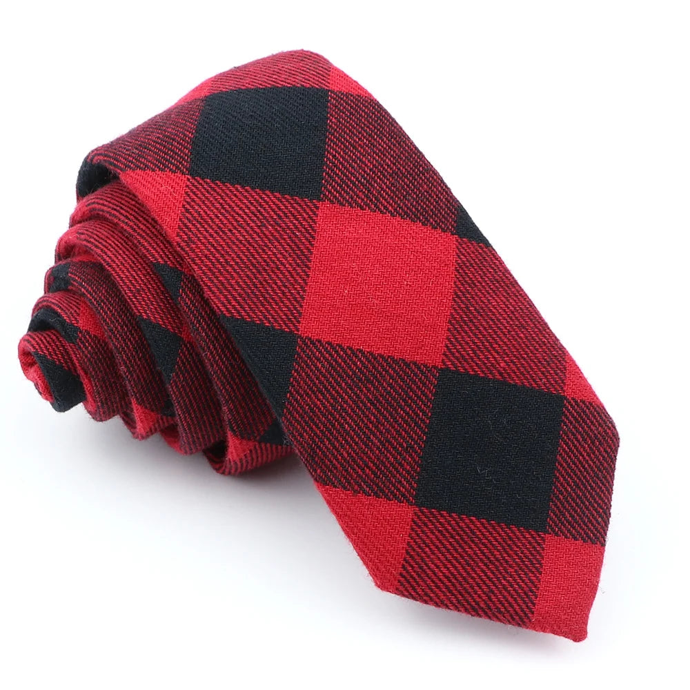 Fashion Plaid Tie For Men Women Colorful Skinny Cotton Necktie For Wedding Bussiness Casual Man's Neckties Suits Flower Cravat