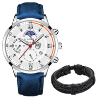 Men Sport Watch Luxury Stainless Steel Quartz Wristwatch Man Business Casual Leather Bracelet Male Luminous Clock Watches