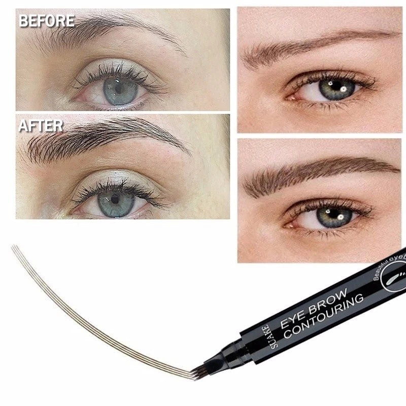 5 Colors Dark Brown 4 Point Liquid Eyebrow Pencil Microblading Waterproof Eyebrow Pencil Tattoo Eyebrow Pen Makeup